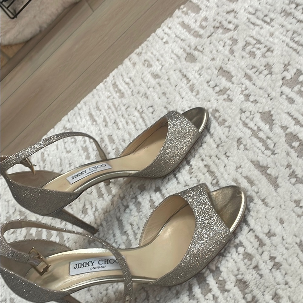 Jimmy Choo Gold Glitter Women's Heels